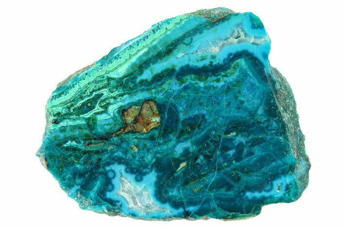 Polished Banded Chrysocolla and Malachite - Bagdad Mine, Arizona #298423